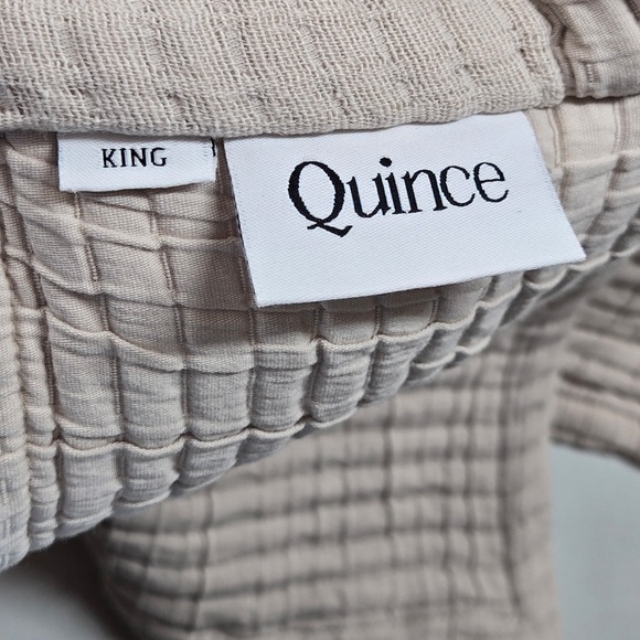 NWT QUINCE Organic Ribbed Cotton Coverlet Set King/Cal King Sand 4560 - Picture 9 of 11